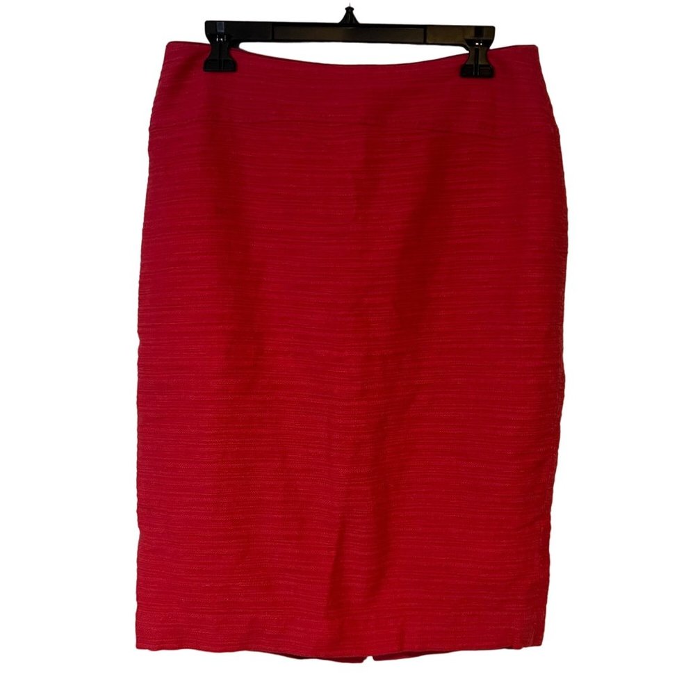 Moulinette Soeurs Pencil Skirt Womens 10 Pink Textured Back Zip Slit Career